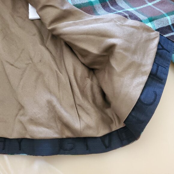 Givenchy Vintage 90's Multi-Color Plaid Women's Wool Blazer Logo Buttons Size 44 - Picture 8 of 16